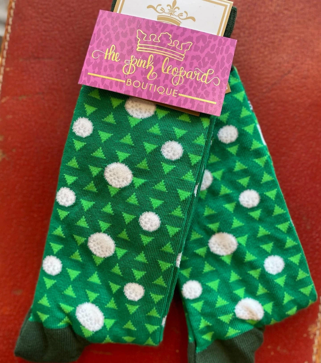 The Pink Leopard Green Golf Ball Socks 1 The Pink Leopard Green Golf Ball Socks