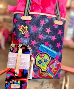 The Pink Leopard New Arrivals CONSUELA- PATCHED STAR CHICA TOTE