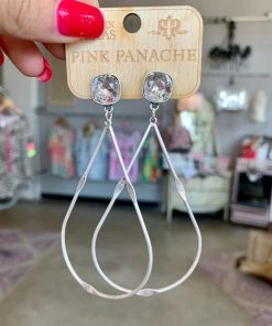 The Pink Leopard New Arrivals PINK PANACHE -Bling Bling Earrings - Silver