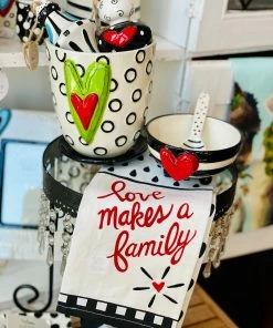 The Pink Leopard Love Makes A Family Tea Towel