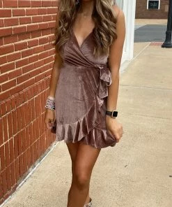 Apparel Velvet Dream Dress - Mocha New Arrivals