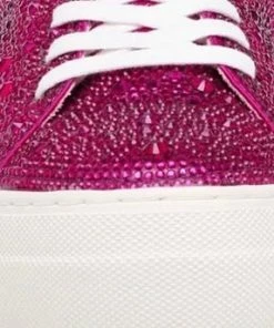 The Pink Leopard BETSY JOHNSON - Fuchsia Rhinestone Sneakers