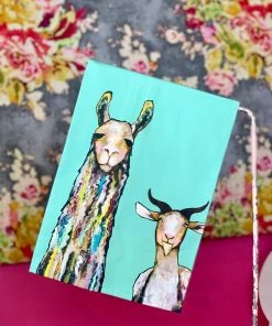 The Pink Leopard Mama Llama Tea Towel