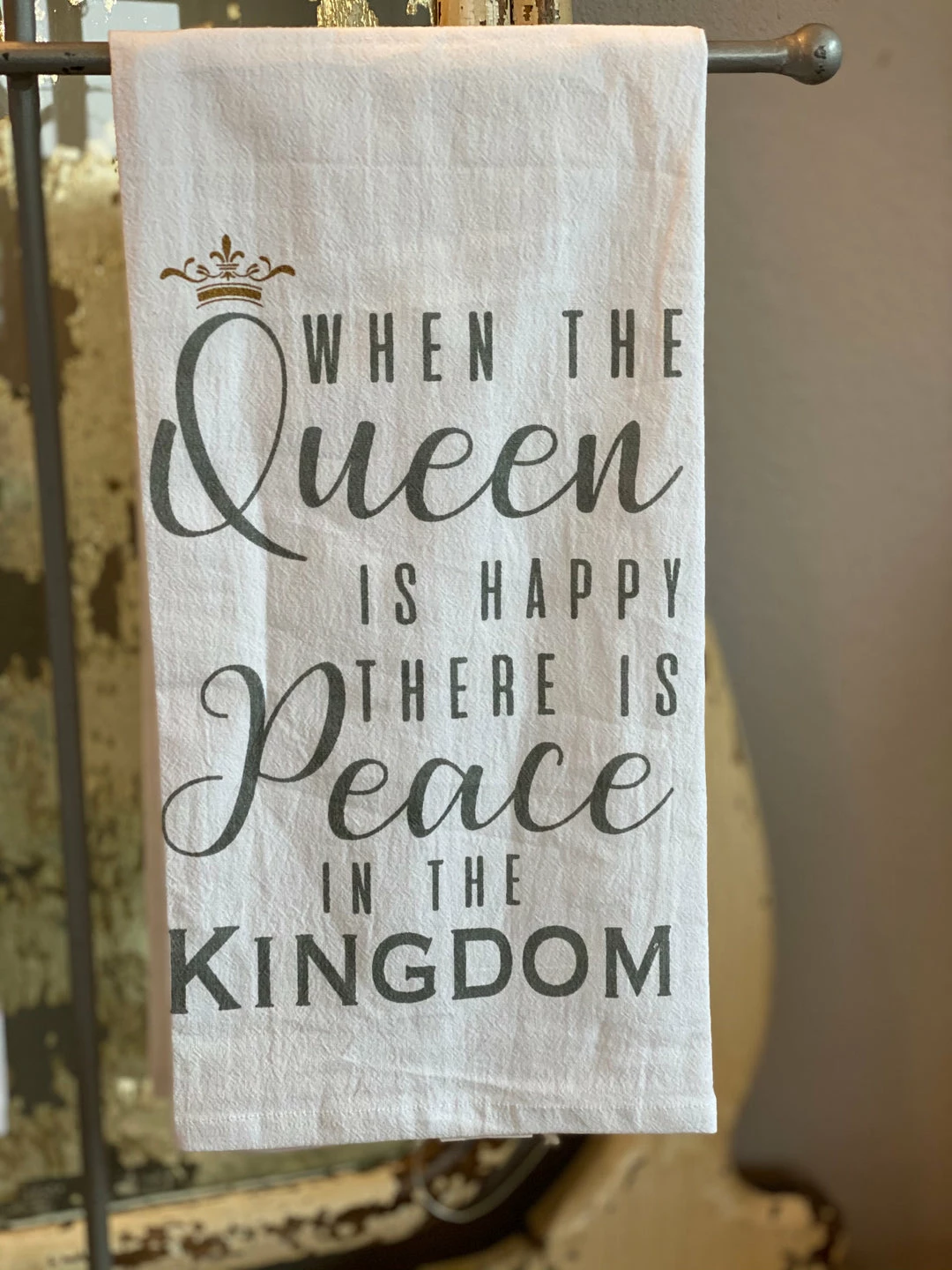 The Pink Leopard New Arrivals Queen Is Happy - Tea Towel 1 The Pink Leopard New Arrivals Queen Is Happy - Tea Towel