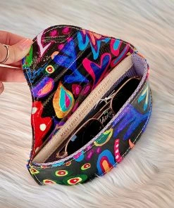 The Pink Leopard CONSUELA - Sunglass Case - Black Swirly New Arrivals