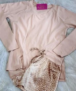 The Pink Leopard New Arrivals Soft Slumber Long Sleeve - Champagne