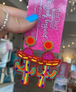 The Pink Leopard New Arrivals Cactus Fiesta Earrings