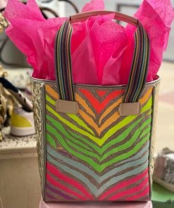 The Pink Leopard New Arrivals Consuela- Chica Classic Neon Zebra Tote
