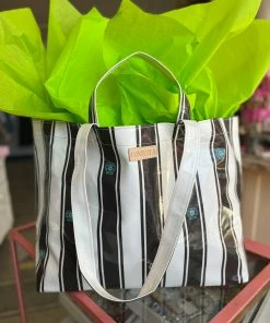 The Pink Leopard Jumbo Bag - Consuela •• Black/White Stripe New Arrivals