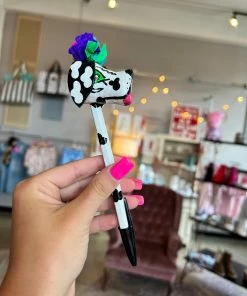 The Pink Leopard Consuela Pen- Black And White Puppy