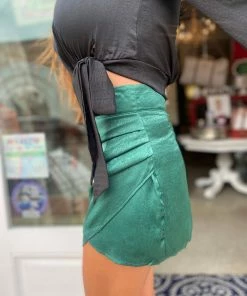 The Pink Leopard Sassy Emerald Green Skirt