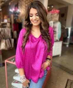 The Pink Leopard New Arrivals Leopard Top - Fuchsia