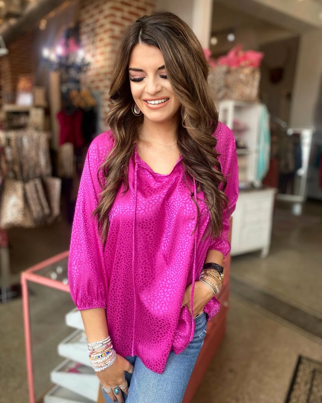 The Pink Leopard New Arrivals Leopard Top - Fuchsia 2 The Pink Leopard New Arrivals Leopard Top - Fuchsia