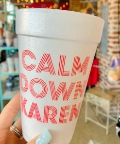 The Pink Leopard Calm Down Karen - Styrofoam Cups