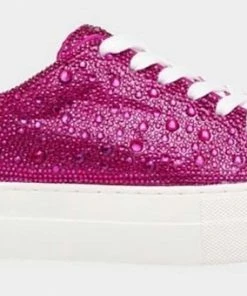The Pink Leopard BETSY JOHNSON - Fuchsia Rhinestone Sneakers