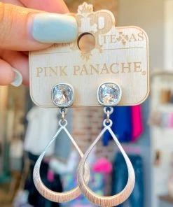 The Pink Leopard New Arrivals PINK PANACHE - Textured Teardrop - Silver