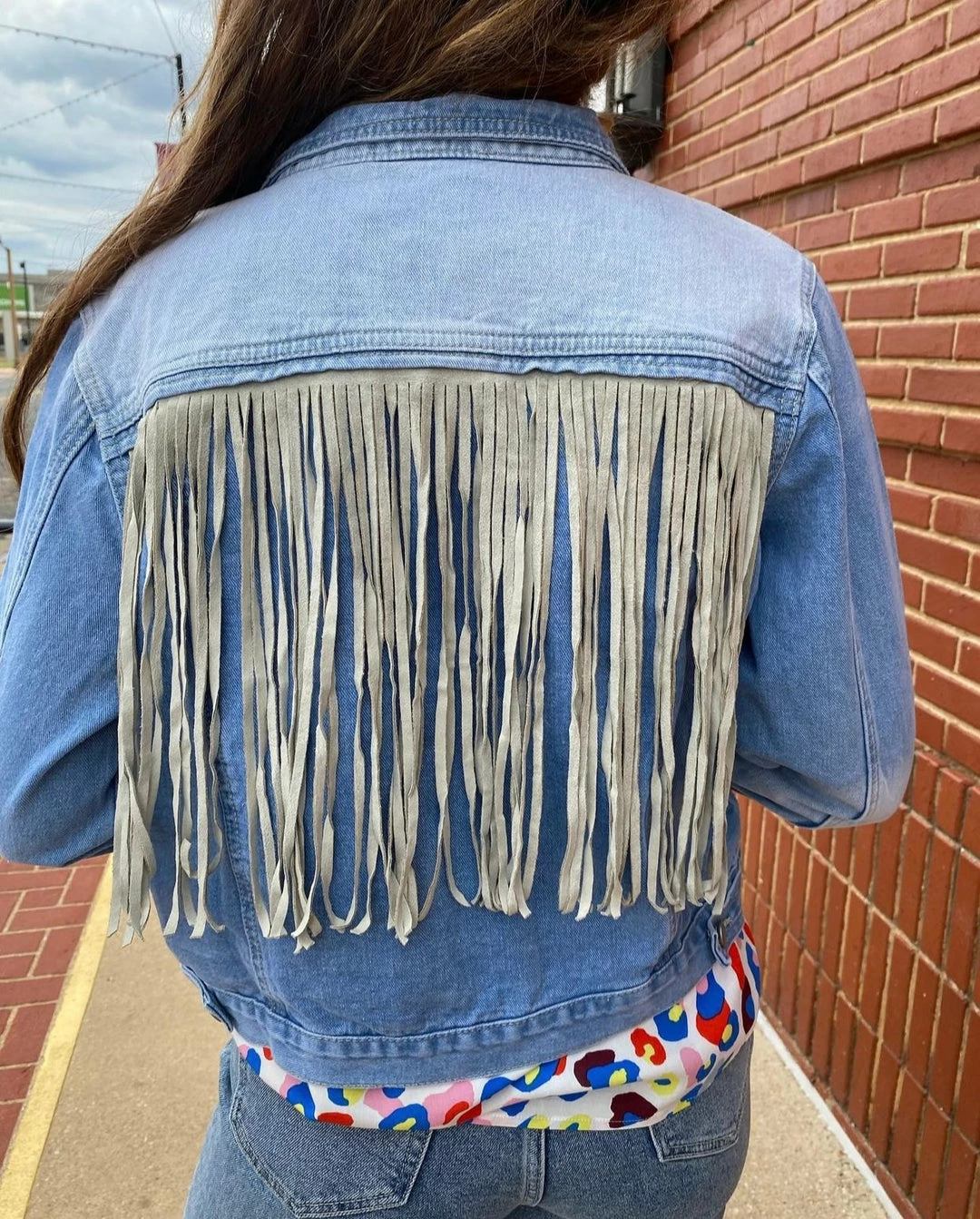 The Pink Leopard Denim Fringe Jacket 2 The Pink Leopard Denim Fringe Jacket