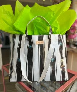 The Pink Leopard Jumbo Bag - Consuela •• Black/White Stripe New Arrivals