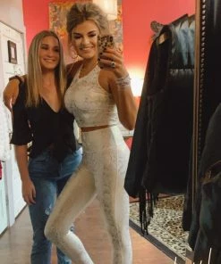 The Pink Leopard New Arrivals Look Cute Feel Good - Gold Snakeskin Padded Crop Top