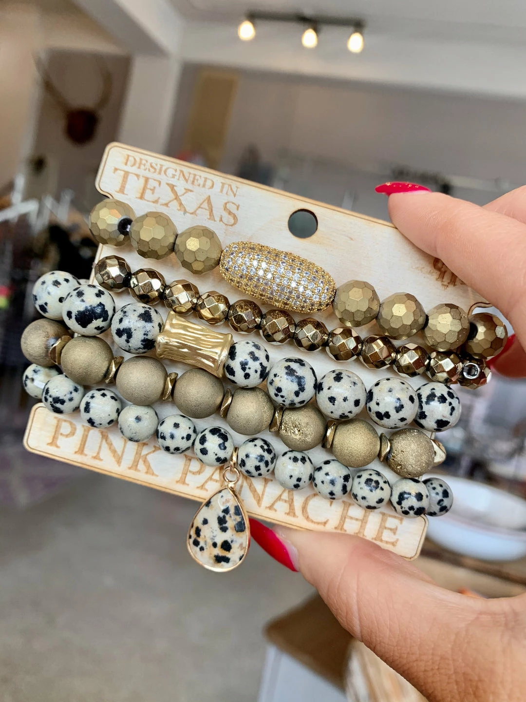 The Pink Leopard New Arrivals Pink Panache Spotted Diva Bracelet Set 1 The Pink Leopard New Arrivals Pink Panache Spotted Diva Bracelet Set