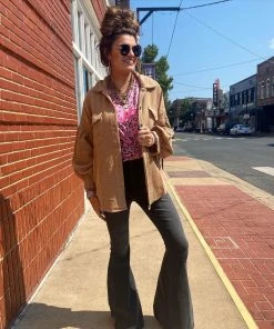 The Pink Leopard The BABE Jacket - Camel