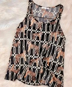 The Pink Leopard Tiger Trellis Sleep Tank