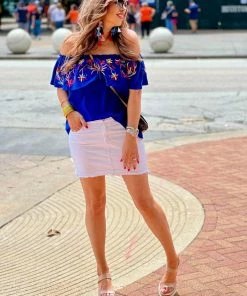 The Pink Leopard Fiesta Mama - Royal Blue