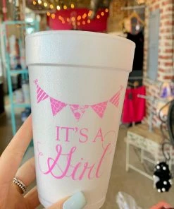 The Pink Leopard New Arrivals It’s A Girl - Styrofoam Cups - PINK