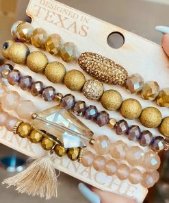 The Pink Leopard New Arrivals The Lora Bracelet Set - PINK PANACHE