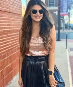 The Pink Leopard Sassy Blush Sequin Top