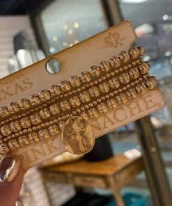 The Pink Leopard PINK PANACHE - BB Gold Layered Bracelets