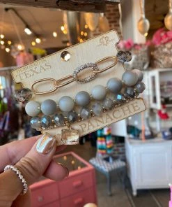 The Pink Leopard PINK PANACHE - Shades Of Charcoal Detailed Bracelet Set