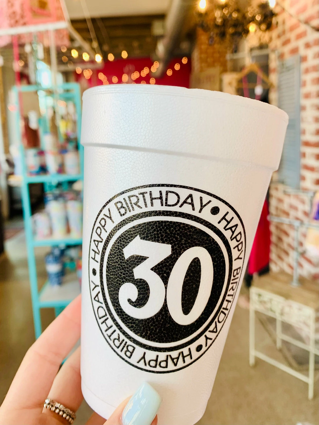 The Pink Leopard Happy Birthday 30 - Styrofoam Cups 1 The Pink Leopard Happy Birthday 30 - Styrofoam Cups