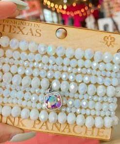 The Pink Leopard White Bracelet Set - PINK PANACHE