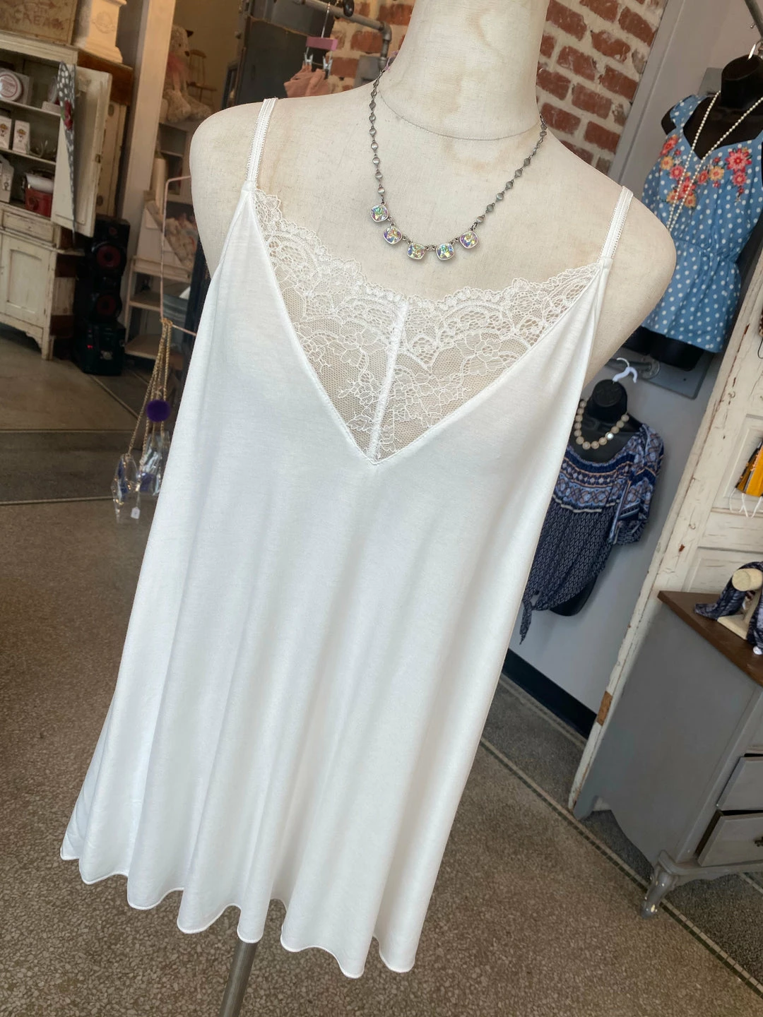 The Pink Leopard New Arrivals White Tank With Lace Detail 1 The Pink Leopard New Arrivals White Tank With Lace Detail