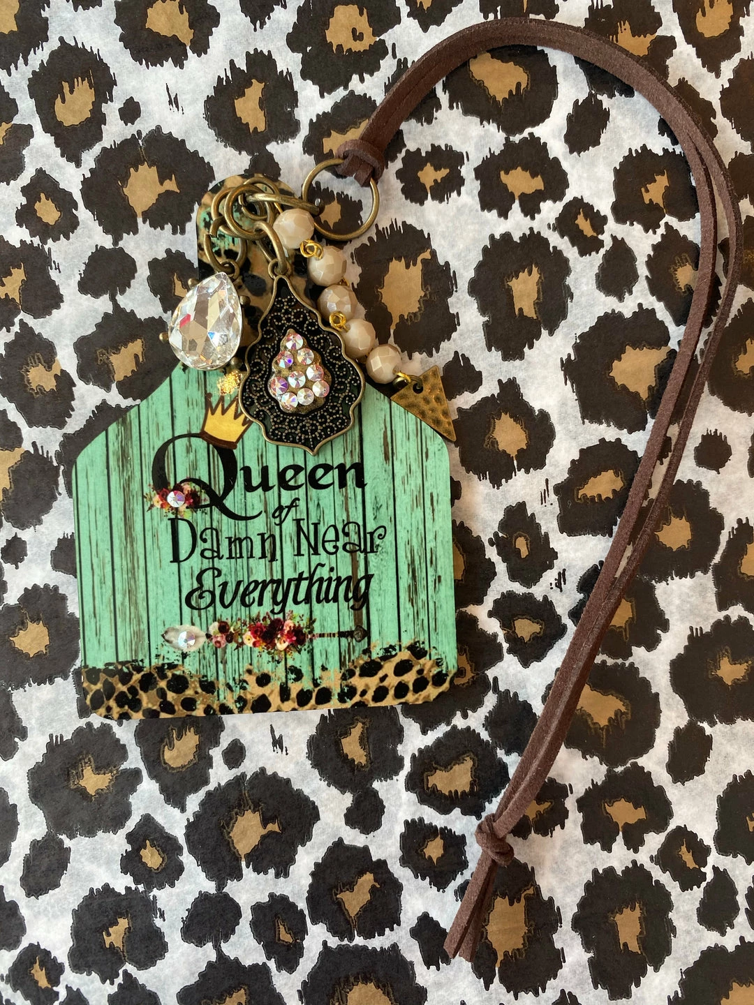 The Pink Leopard Queen Cow Tag (Car Charm) New Arrivals 1 The Pink Leopard Queen Cow Tag (Car Charm) New Arrivals
