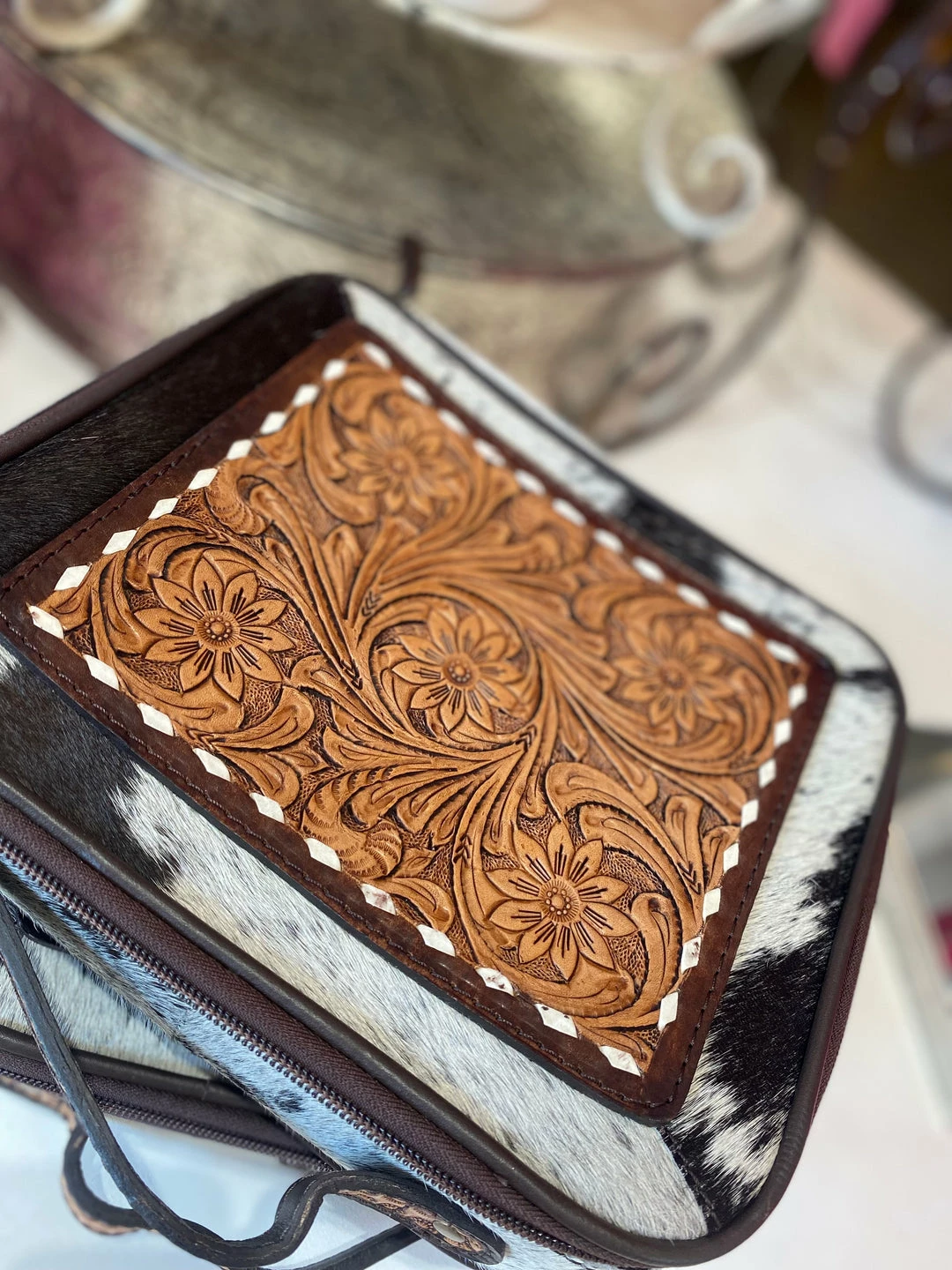 The Pink Leopard Tooled Leather / Cowhide Jewelry Case New Arrivals 6 The Pink Leopard Tooled Leather / Cowhide Jewelry Case New Arrivals