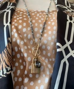 The Pink Leopard PINK PANACHE LOCK NECKLACE