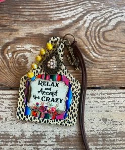 The Pink Leopard New Arrivals Relax And Accept The Crazy Cow Tag (Car Charm)
