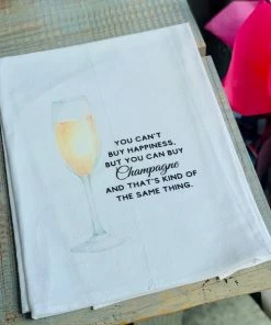 The Pink Leopard Can’t Buy Happiness Tea Towel