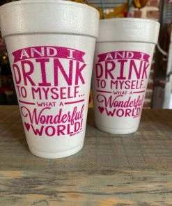 The Pink Leopard New Arrivals Drink To Myself Styrofoam Cups - Sleeve Of 10
