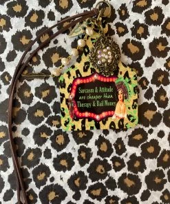 The Pink Leopard Sarcasm & Attitude Cow Tag (Car Charm) New Arrivals