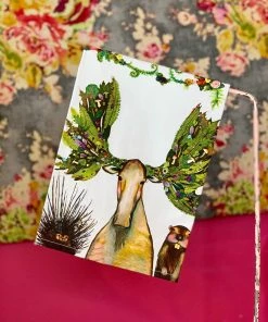 The Pink Leopard Floral Elk Horns Tea Towel