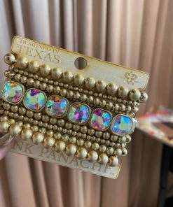 The Pink Leopard PINK PANACHE - GOLD / JEWEL BRACELETS