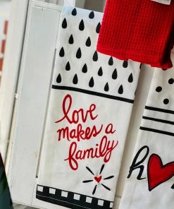 The Pink Leopard Love Makes A Family Tea Towel