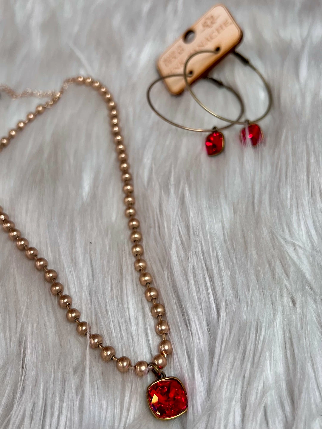 The Pink Leopard PINK PANACHE - Gold/Red Stone Necklace New Arrivals 1 The Pink Leopard PINK PANACHE - Gold/Red Stone Necklace New Arrivals