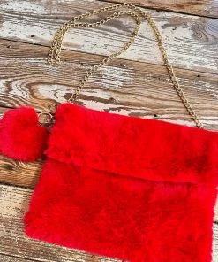 The Pink Leopard Red Hot Faux Fur Crossbody