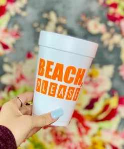 The Pink Leopard Beach Please Styrofoam Cups - Sleeve Of 10