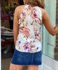 The Pink Leopard New Arrivals Floral Dream Halter Top