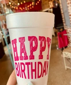 The Pink Leopard New Arrivals Happy Birthday - Styrofoam Cups